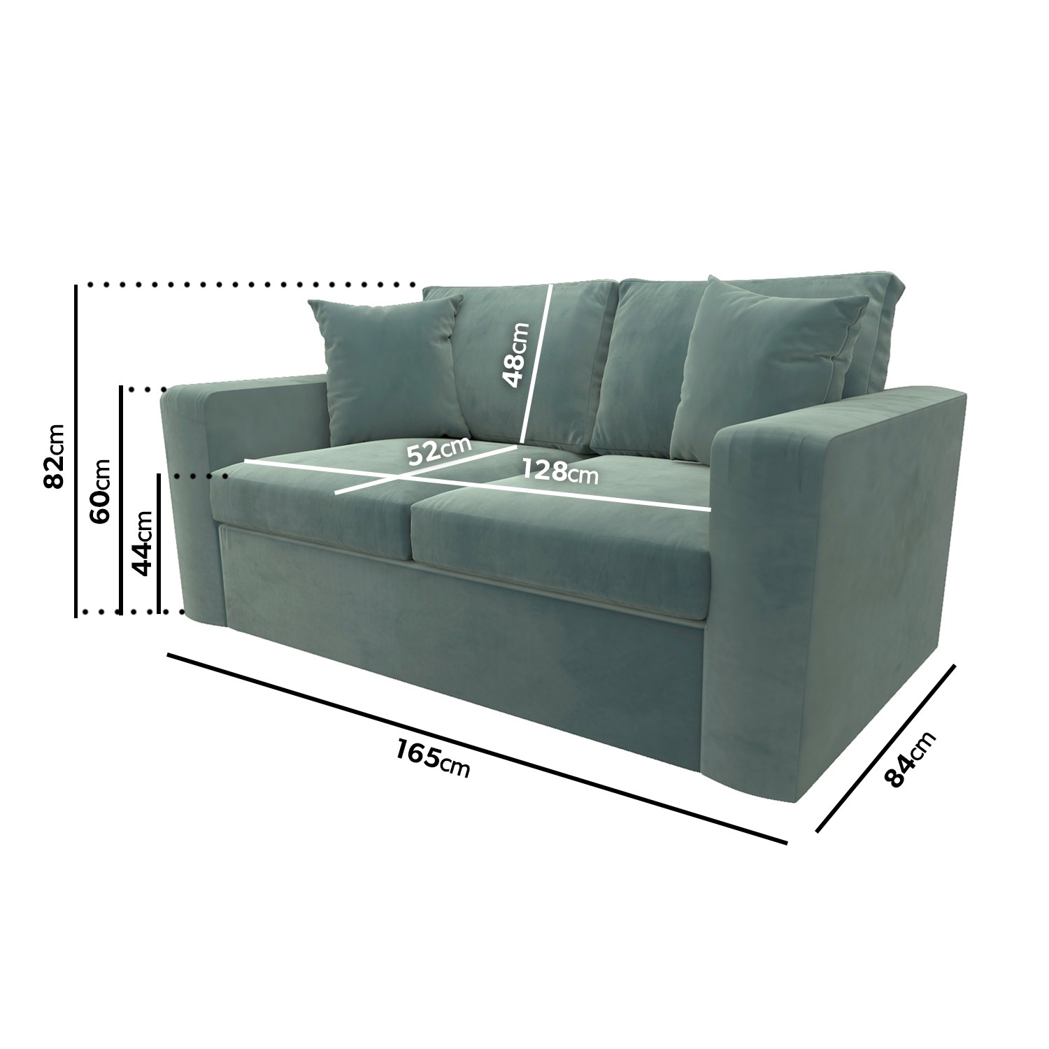 Read more about Mint green velvet pull out sofa bed seats 2 layton